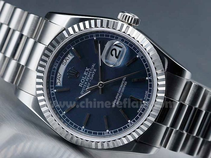 Swiss Grade Rolex Oyster Perpetual Day-Date Blue Face